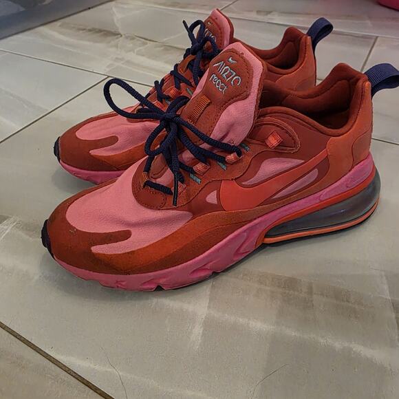 Nike Air Max 270 React Shoes Womens Size 7 AT6174-600 Running Athletic Sneakers - Picture 11 of 16